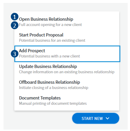 Example of the Start Menu available in Inbox.
