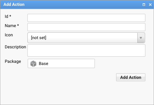 The Add Action dialog