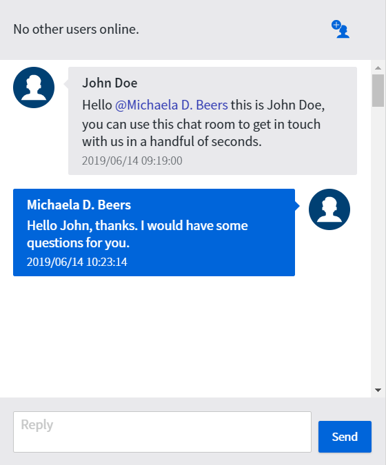 The chat window in preview mode