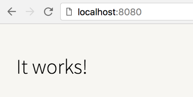 "It Works!" appears on the screen