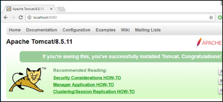 Figure 3 - Apache Tomcat start page